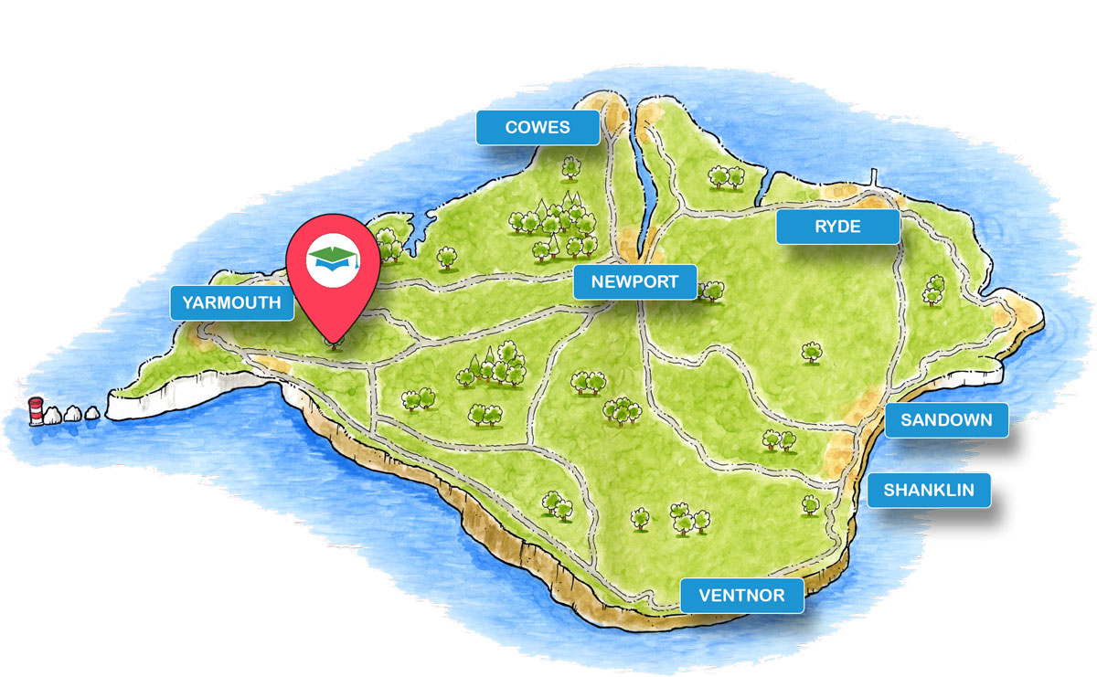 School trip Isle of Wight location map for Tapnell Farm Park